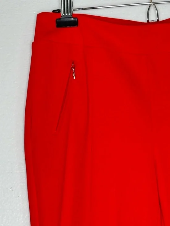SOHO Apparel Red Slim Ankle Pants Zip Pocket Stretch Career Chic Size M NWT - Picture 4 of 13